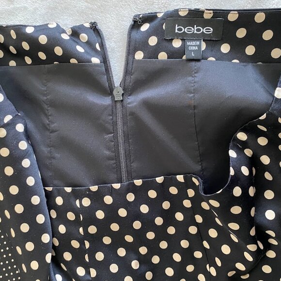 BEBE Mini Skirt in Black and White Polka Dots - Picture 5 of 7